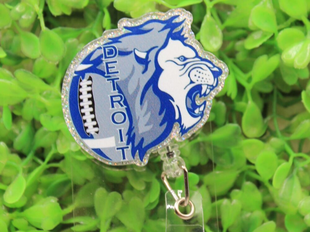 Detroit Lions Football Badge/ID Holder Reel
