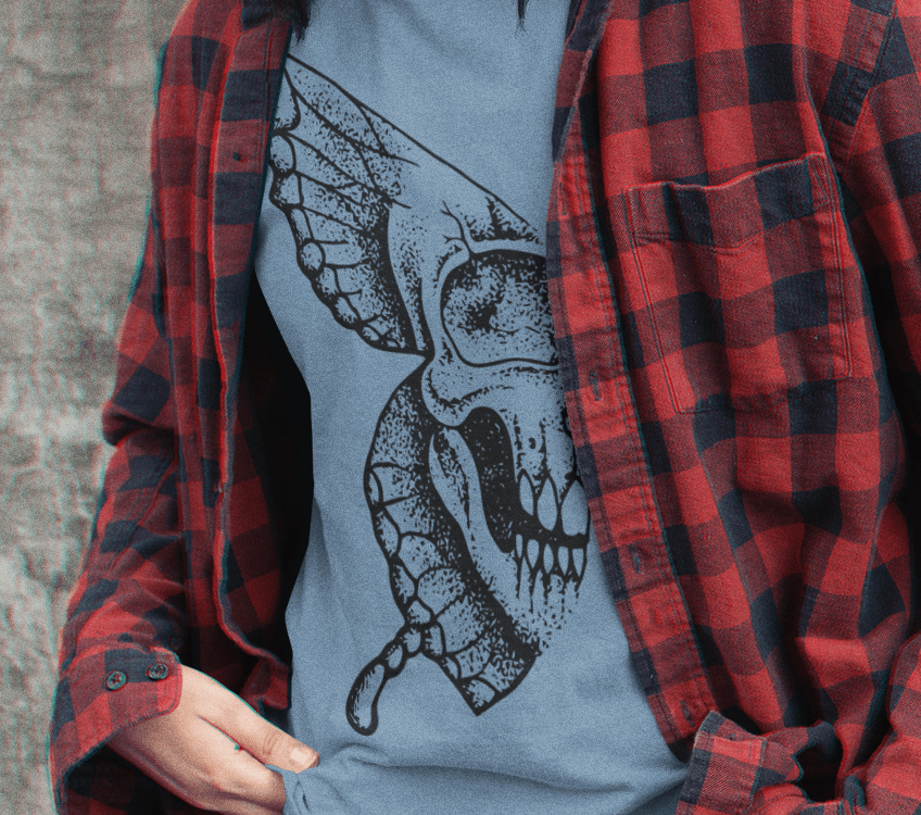 Half Butterfly Skull