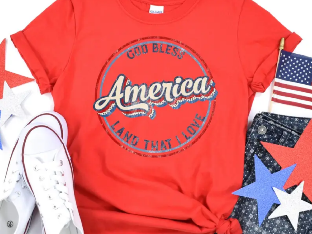 Retro God Bless America Stars
