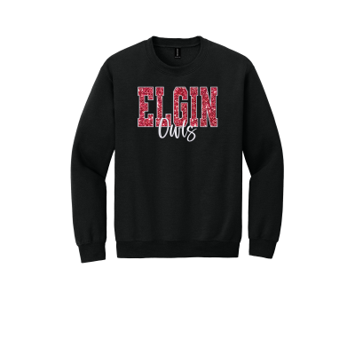 Elgin - Owls Red Glitter White Thread 18000 Black
